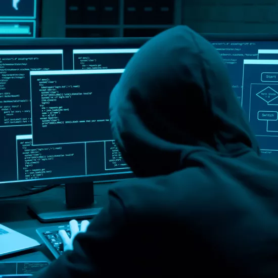 Cyber hacker in action