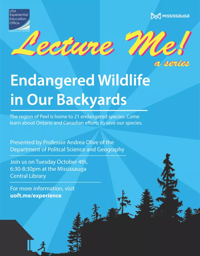 Lecture Me! Endangered Wildlife in Our Backyards Poster