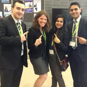 Show Me the Green: University of Toronto Mississauga students and third-place winners Ramandeep Jutla, Akanksha Garg, Andrea Koop and Paulo Pereira pocketed a cash prize of $1000 during the eighth annual SMG Conference.