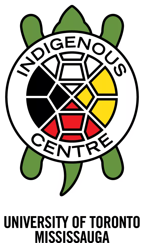The logo of the EDIO IIO, displaying a turtle with a shell pattern forming the medicine wheel, encircled by the words "Indigenous Centre"