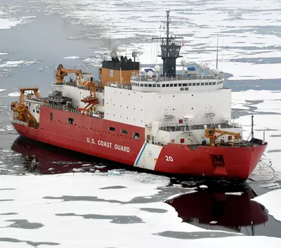 Image of ice breaking ship