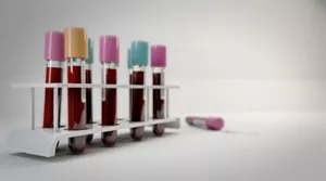 computer generated image of test tubes