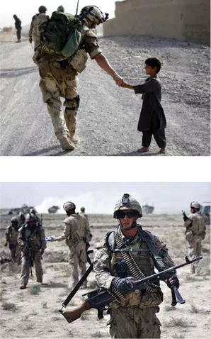 Peacekeeping versus conflict images