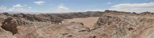 Panorama vista of a rocky landscape in Argentina