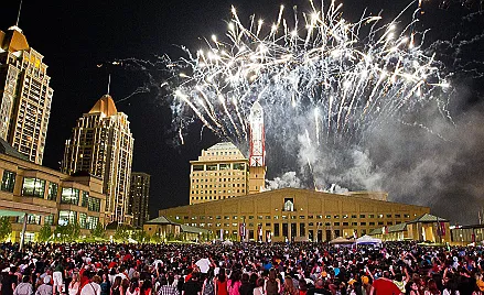 Image of fireworks at Mississauga Civic Centre