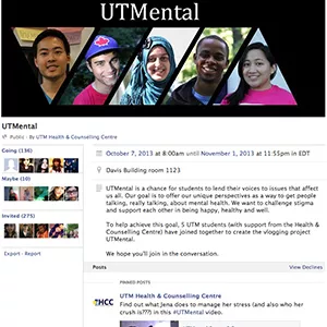 UTMental Facebook page