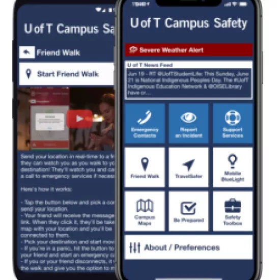 Screenshot of Campus Safety app.