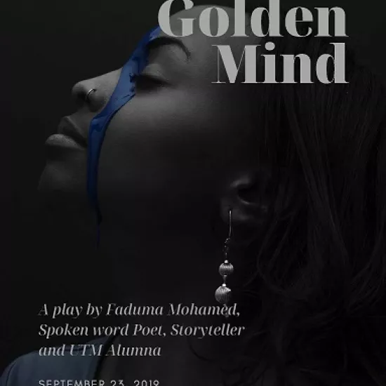 Photo of Faduma Mohamed in profile. Text reads: Golden Mind.