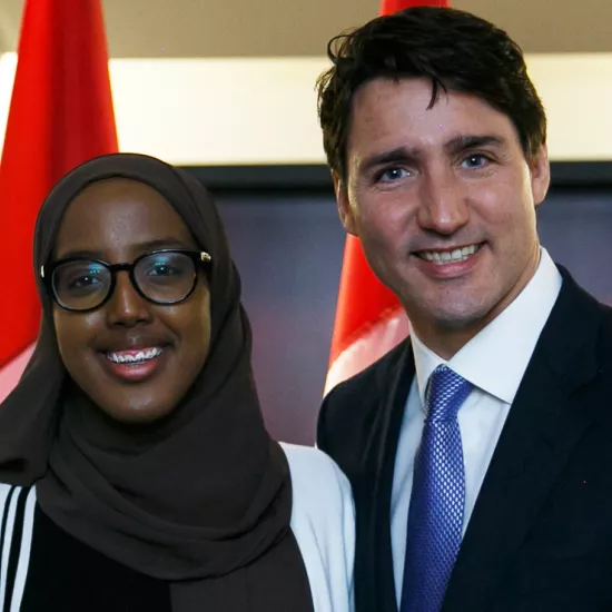 Habon Ali and Canadian Prime Minister Justin Trudeau