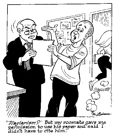 funny cartoon with student explaining why he didnt plagiarize