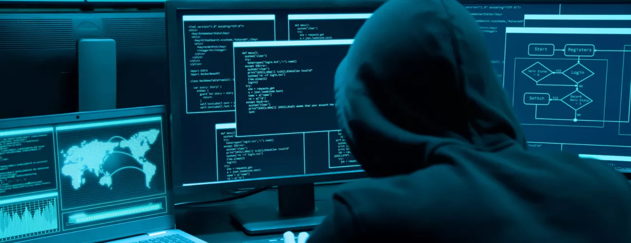 Cyber hacker in action