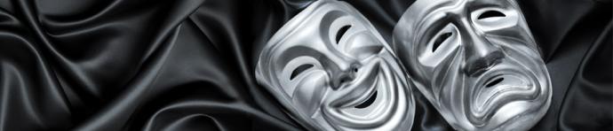 Silver tragedy and comedy masks