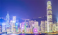 City scape of Hong Kong at night