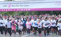 Runners at the start line at the CIBC Run for the Cure