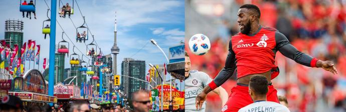 Split image of CNE and football player