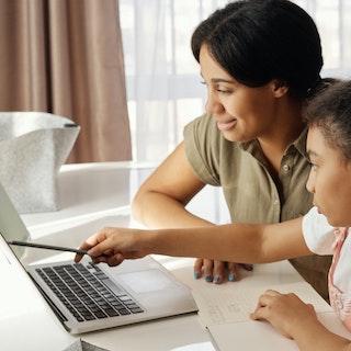 image of mother and child at computer screen