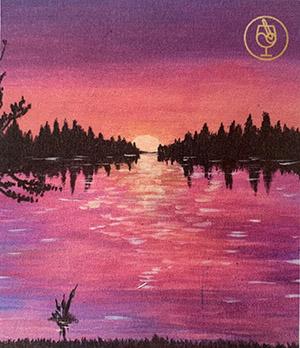 Sunset scene painting