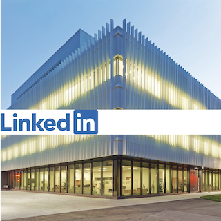 Photo of IMI Building with LinkedIN Logo in front