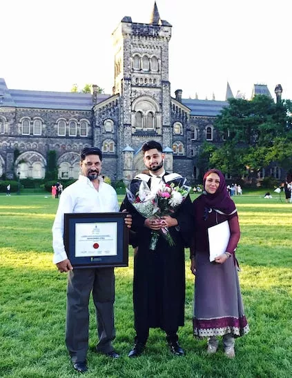 Wali Shah and his family at his Convocation