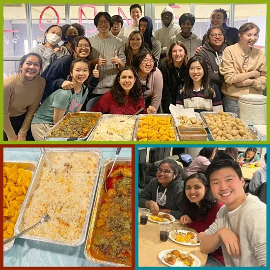 students enjoy Swahili meal they prepared