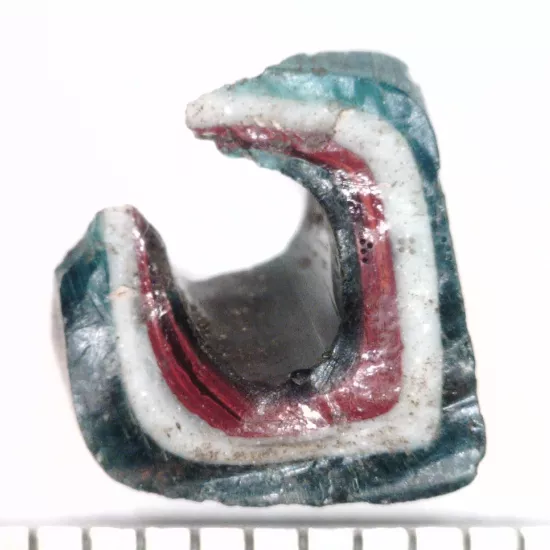 close up of glass bead fragment