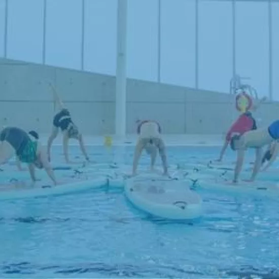 Group of people on Paddleboards on the Pool