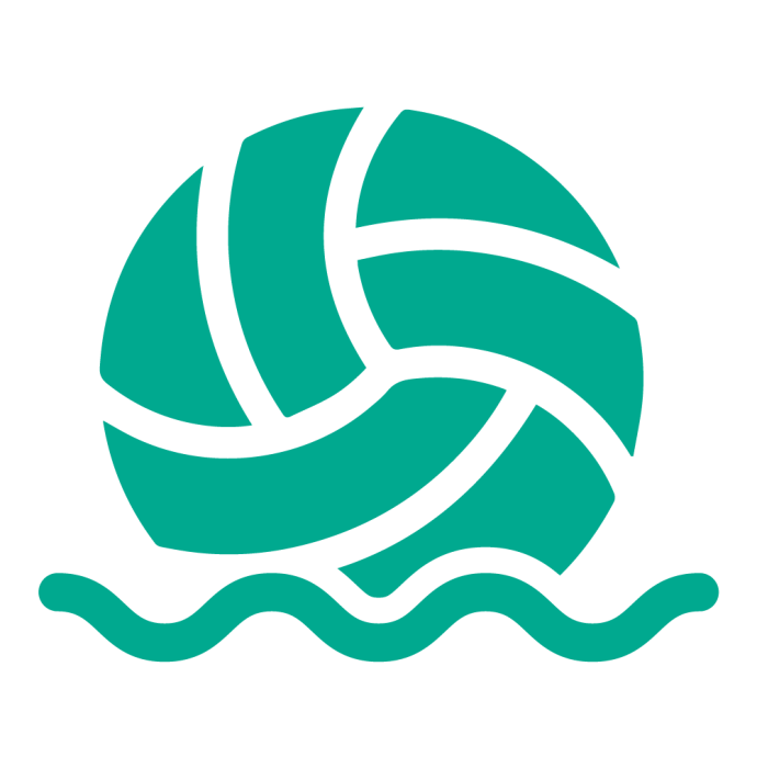 graphic of volleyball ball floating in water