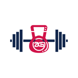 pink kettle bell equipment with navy blue weights
