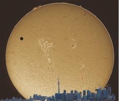 Last Venus transit in front of the solar disk imaged in H alpha light using a Lunt solar telescope in Toronto, Canada