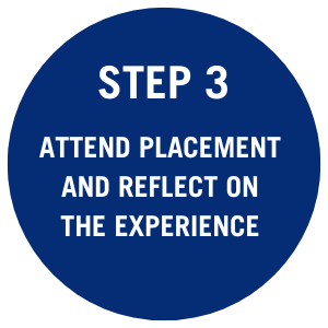attend placement and reflect on the experience 