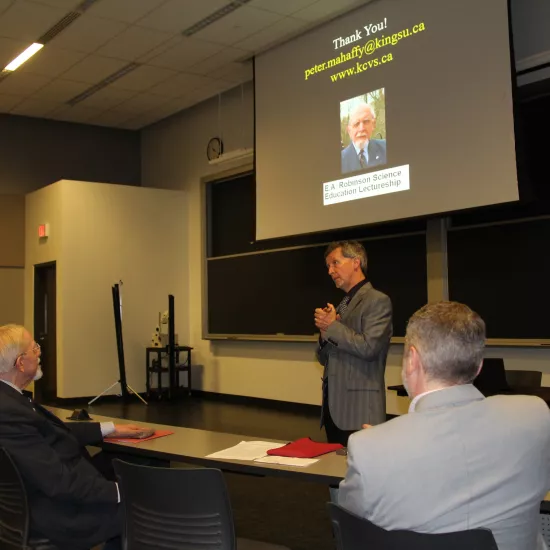 Professor Peter Mahaffy Speaks at the E.A. Robinson Lecture 