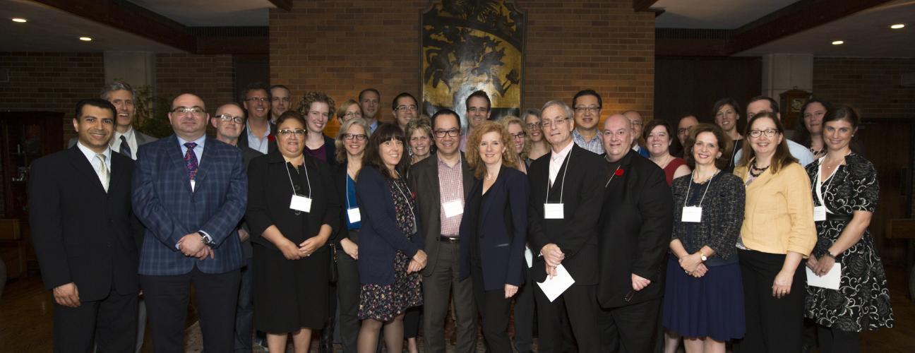  Vice-President and Provost Cheryl Regehr (centre) celebrated pioneering educators from a spectrum of the university’s disciplines at the 2nd annual Excellence in Teaching reception at UofT.