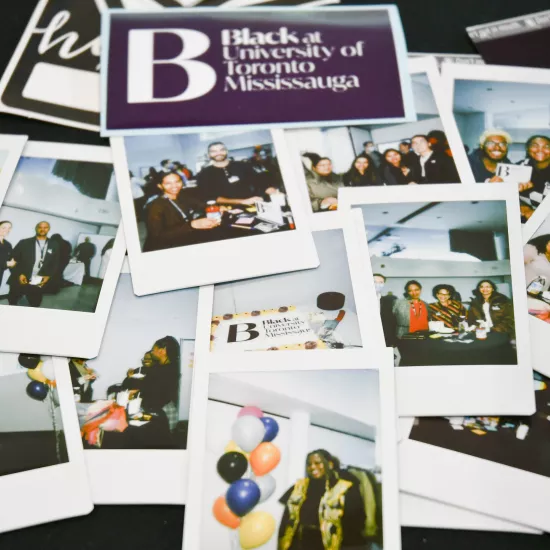 A collection of polaroid photos from the Black at UofT Mississauga event