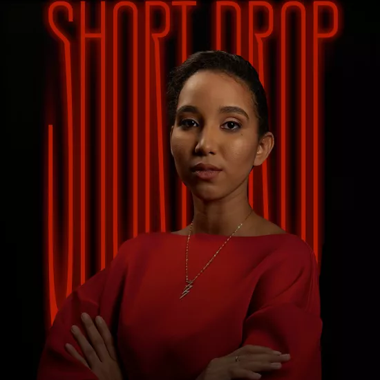 Mary-Rebekah Reyes in a promotional poster for the film Short Drop