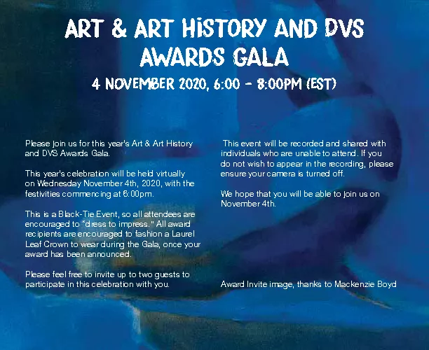 Art & Art History and DVS Awards Gala poster