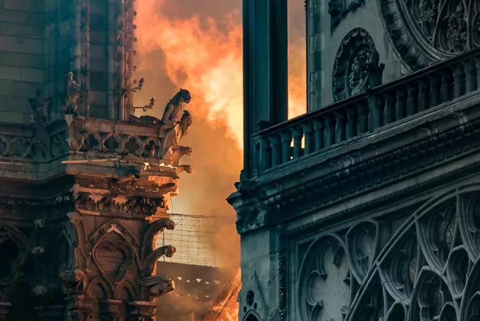 Notre-Dame on fire image