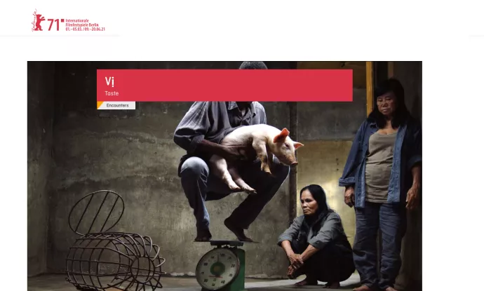 Screenshot of movie Taste from The Berlinale: A Constantly Evolving Festival website