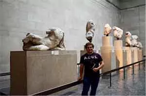 Simon at the British Museum, in front of the Parthenon Friezes exhibit.