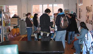 students visiting art metropole artist-run-centre