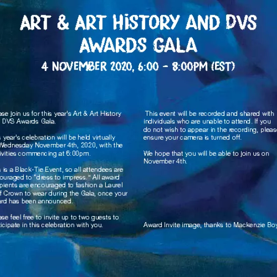 Art & Art History and DVS Awards Gala poster