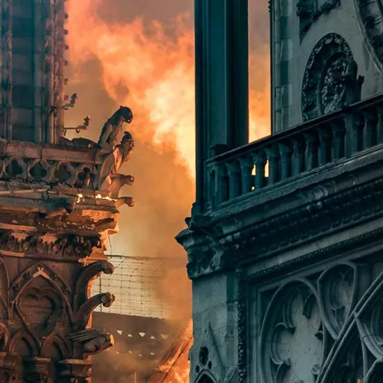 Notre-Dame on fire image