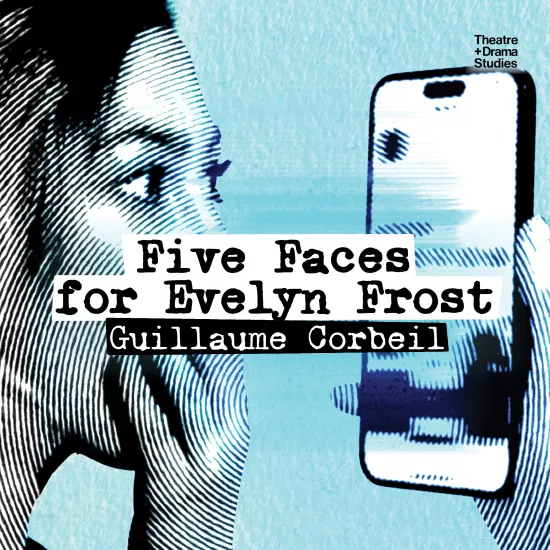 5 Faces for Evelyn Frost text in the foreground, a female looking shocked at a cell phone in the background