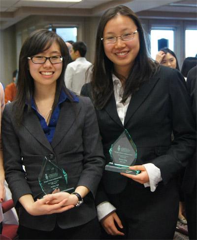 Jessica Lam & Sharon Ling - Principal's Involvement Award 2012 Recipients