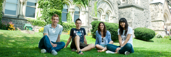 Students Sitting Outside of University College