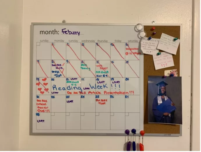 Calendar whiteboard