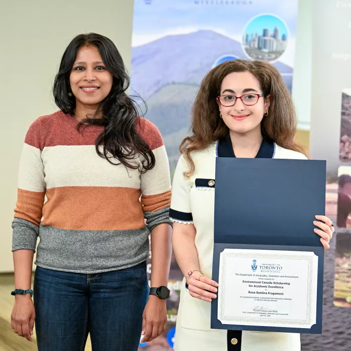 Rosa and Pareenta - Environment Canada Scholarship for Academic Excellence
