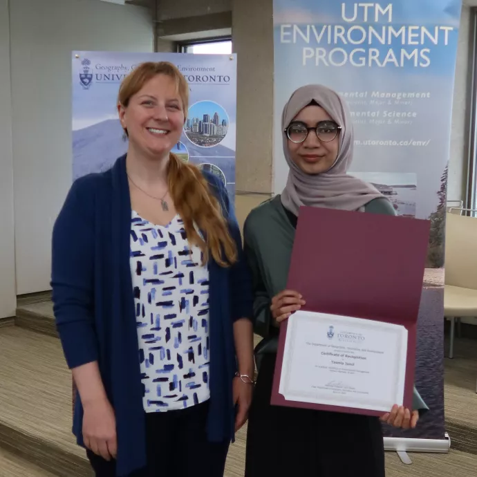 Tasmia and Laura - Environmental Management – Bachelor of Arts (BA) Award