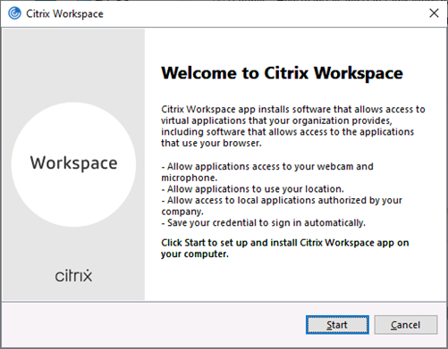 Citrix installation step 1
