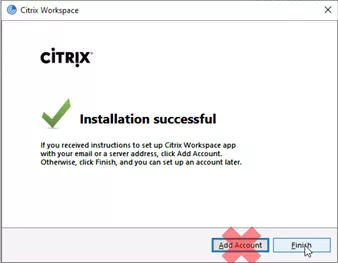 Citrix Workspace installation step 5