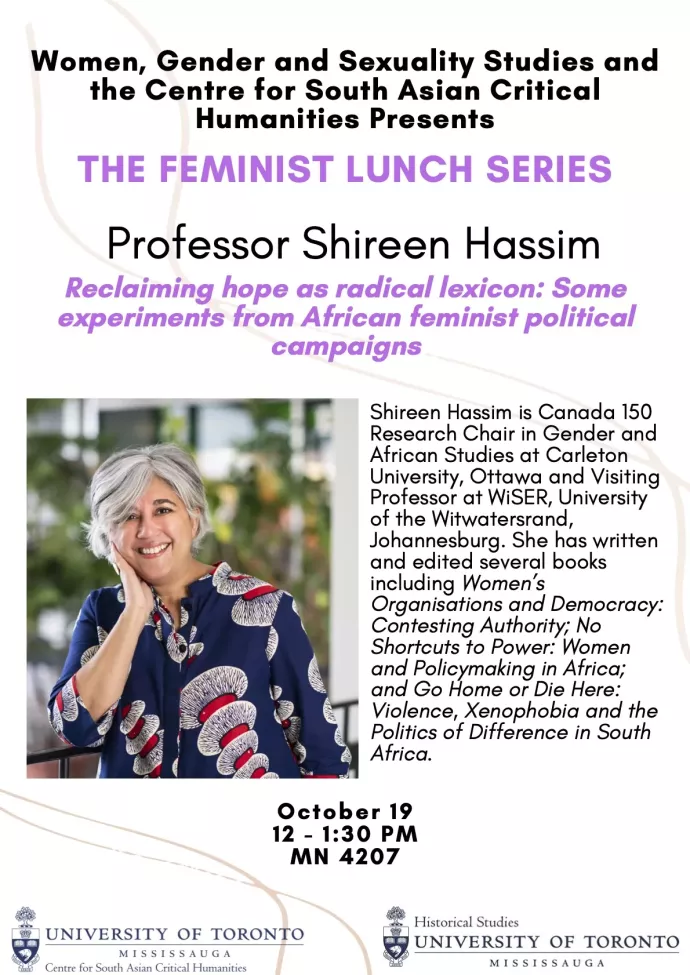 Feminist Lunch Series - Oct 19 poster